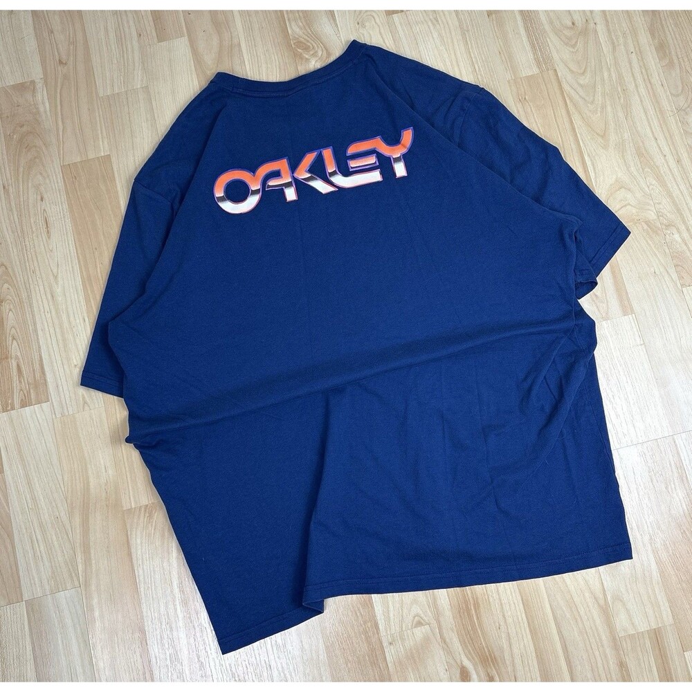 Men’s Oakley Graphic T-Shirt / Blue / Size XXL / Y2K / Summer